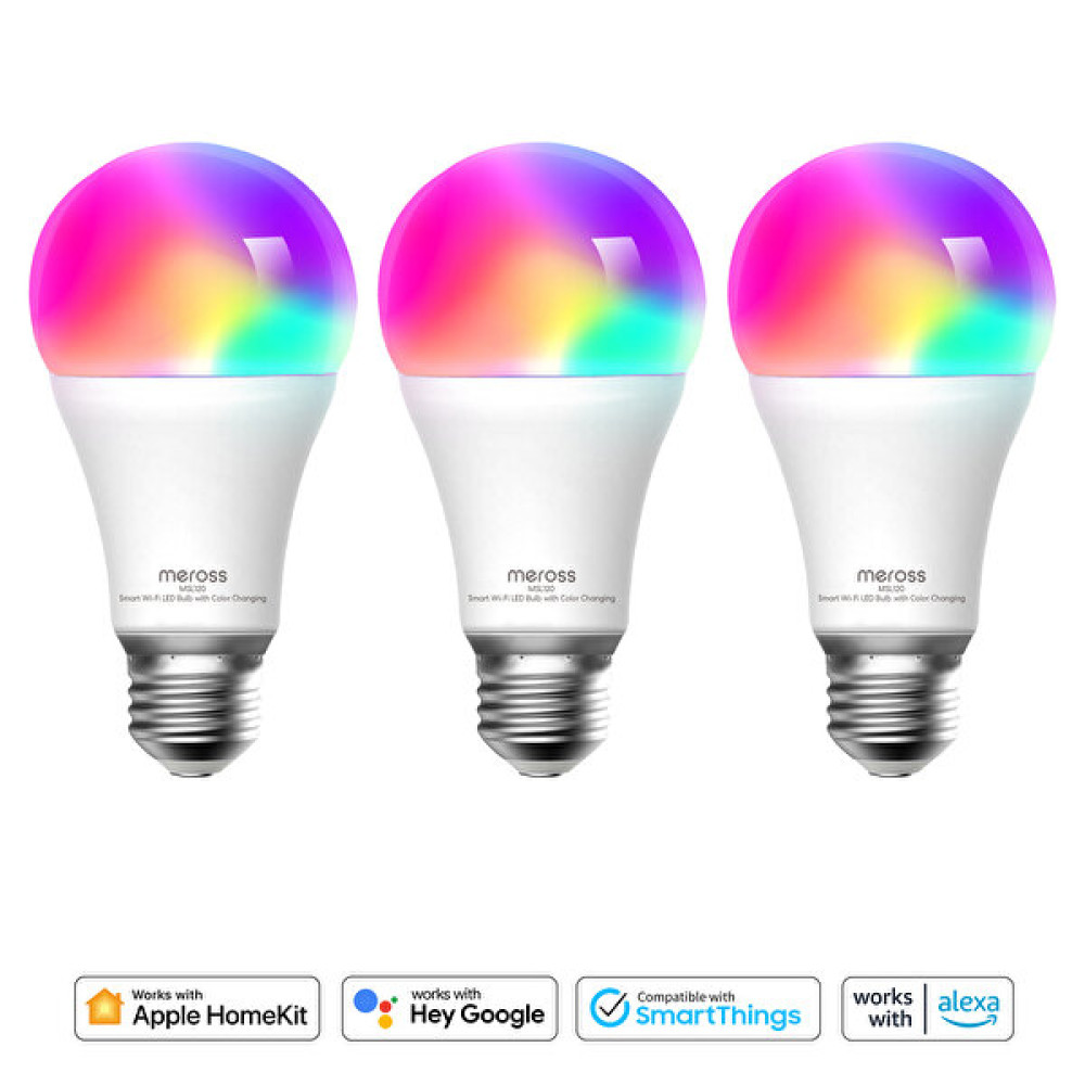 Meross Wi-Fi Uzaktan Kontrollü Akıllı Enerji Tasarruflu 810 Lümen RGB LED 3'lü Ampul Seti Led Aydınlatmalar Fiyatı