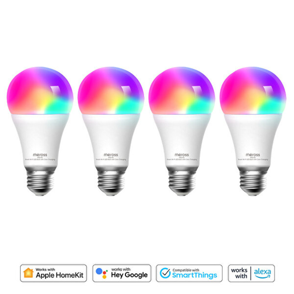 Meross Wi-Fi Uzaktan Kontrollü Akıllı Enerji Tasarruflu 810 Lümen RGB LED 4'lü Ampul Seti Led Aydınlatmalar Fiyatı