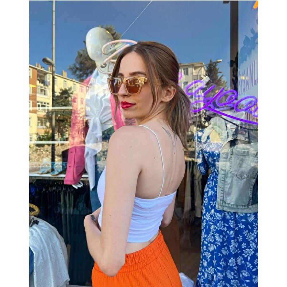 Mersi Mersi Beyaz Ince Askılı Crop Bluz Fiyatı