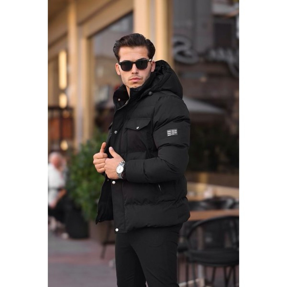 Merstore Su Soğuk Geçirmez Kışlık Çıkarılabilir Kapüşonlu Içi Kürklü Kışlık Şişme Siyah Erkek Mont Kaban Erkek Mont Fiyatı