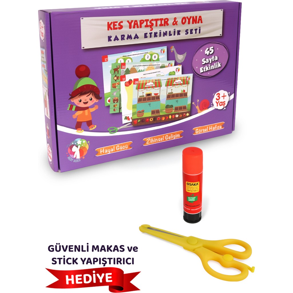 Mert Bebek Kes Yapıştır Oyna Karma Etkinlik Seti | 3+ Yaş | 45 Sayfa | Makas & Yapıştırıcı Hediye Diğer Fiyatı