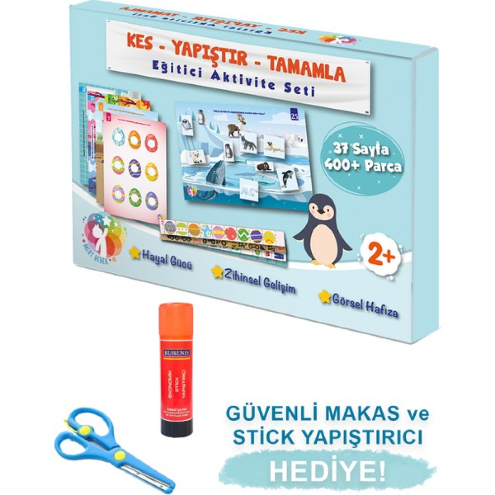 Mert Bebek Kes-Yapıştır-Tamamla Eğitici Aktivite Seti, Okul Öncesi Makaslı Etkinlik Seti Çocuk Öykü Fiyatı