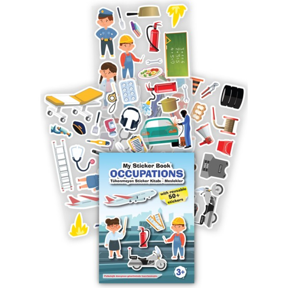 Mert Bebek My Sticker Book '' Occupations'' , Tükenmeyen Sticker Kitabı Meslekler Diğer Fiyatı
