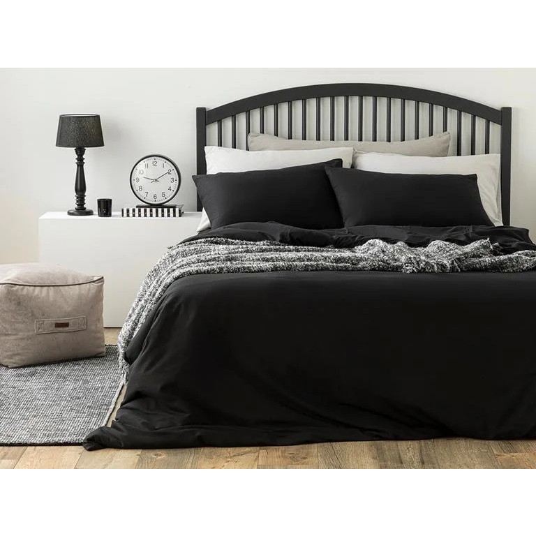 Mert Collection Çarşı Çift Kişilik Siyah Yorgan Kılıfı 2 Adet Yastık Kılıfı - 200 x 220 cm Yastık Kılıfı Fiyatı