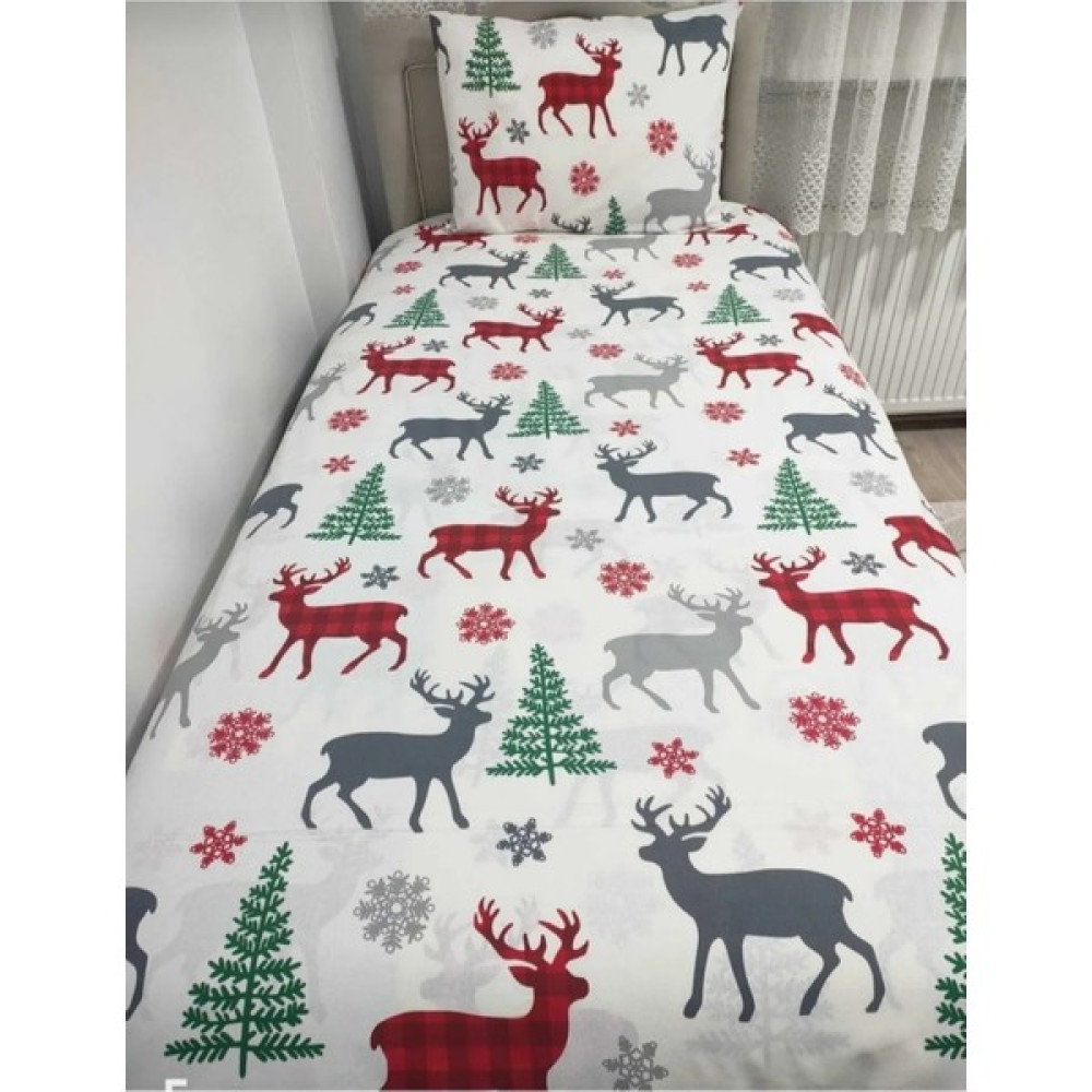 Mert Collection Çarşı Tek Kişilik Yorgan Kılıfı 1 Adet Yastık Kılıfı Yılbaşı Desen - Renkli - 160 x 220 cm Nevresim Takımı Fiyatı