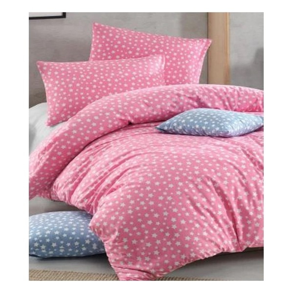 Mert Collection Çarşı Tek Kişilik Yorgan Kılıfı 1 Adet Yastık Kılıfı Yıldız Desen - Açık Pembe - 160 x 220 cm Nevresim Takımı Fiyatı