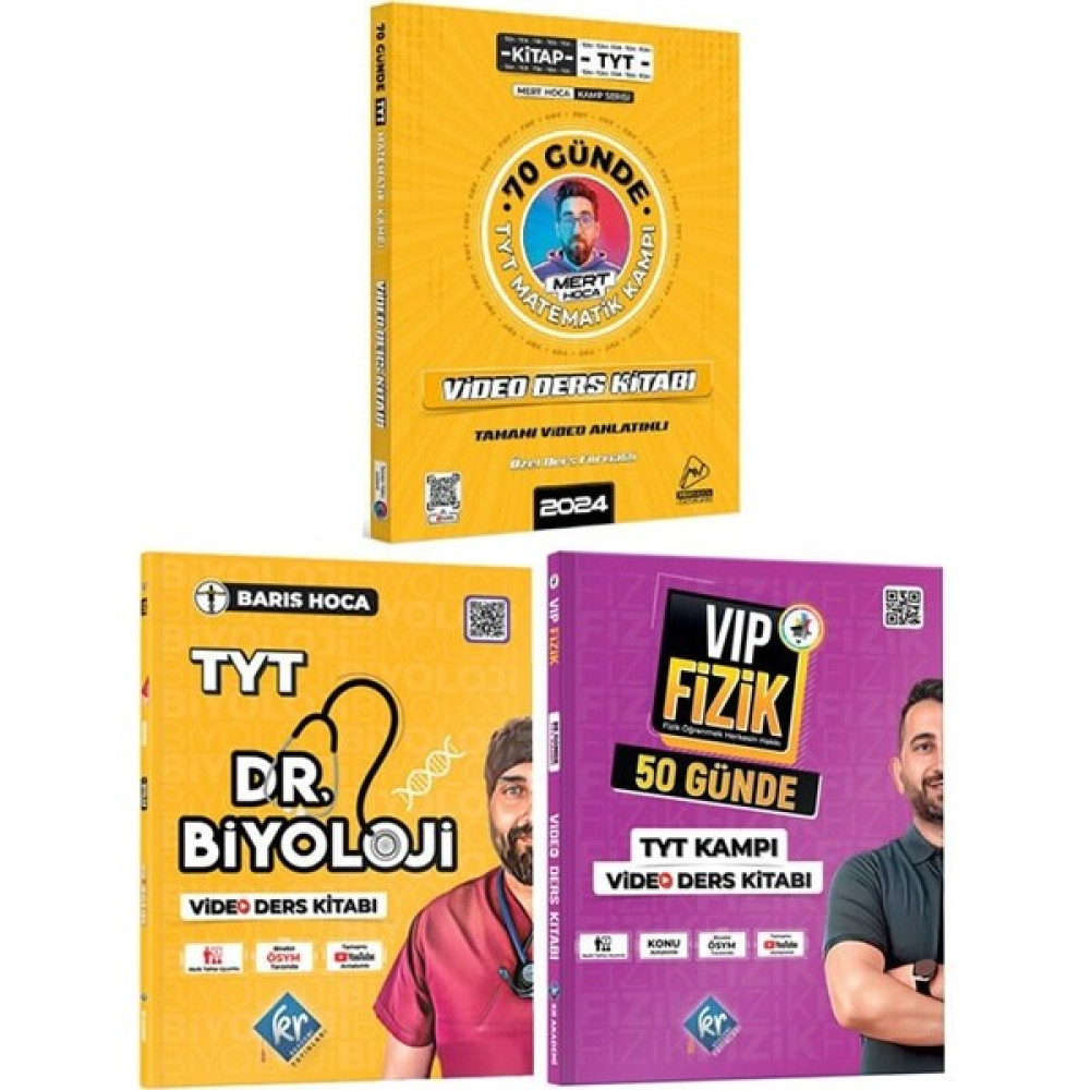 Mert Hoca Yayınları Mert Hoca 2024 70 Günde Matematik Video Ders Kr Vip Fizik 50 Günde ve Dr. Biyoloji Video Ders Seti Temel Yeterlilik Testi (TYT) Fiyatı