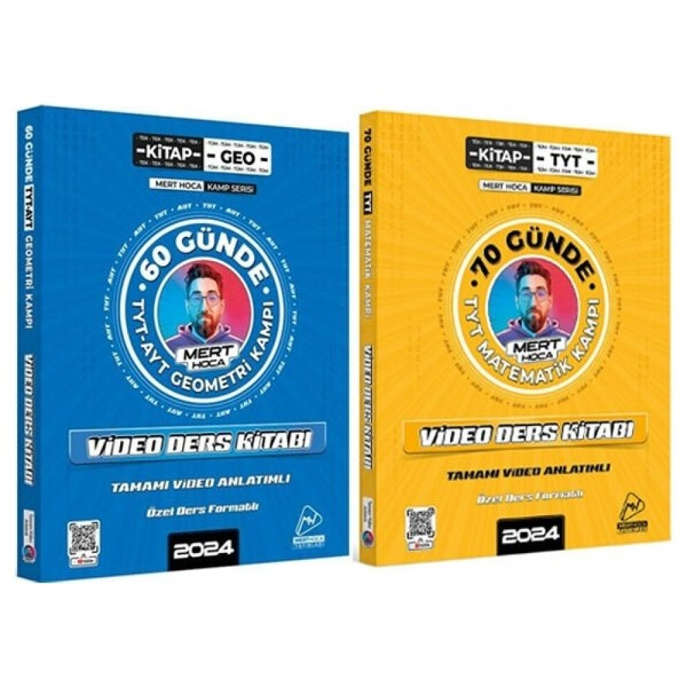 Mert Hoca Yayınları Mert Hoca 2024 Video Ders Kitabı 70 Günde Matematik ve 60 Günde Geometri 2 Kitap Set Temel Yeterlilik Testi (TYT) Fiyatı