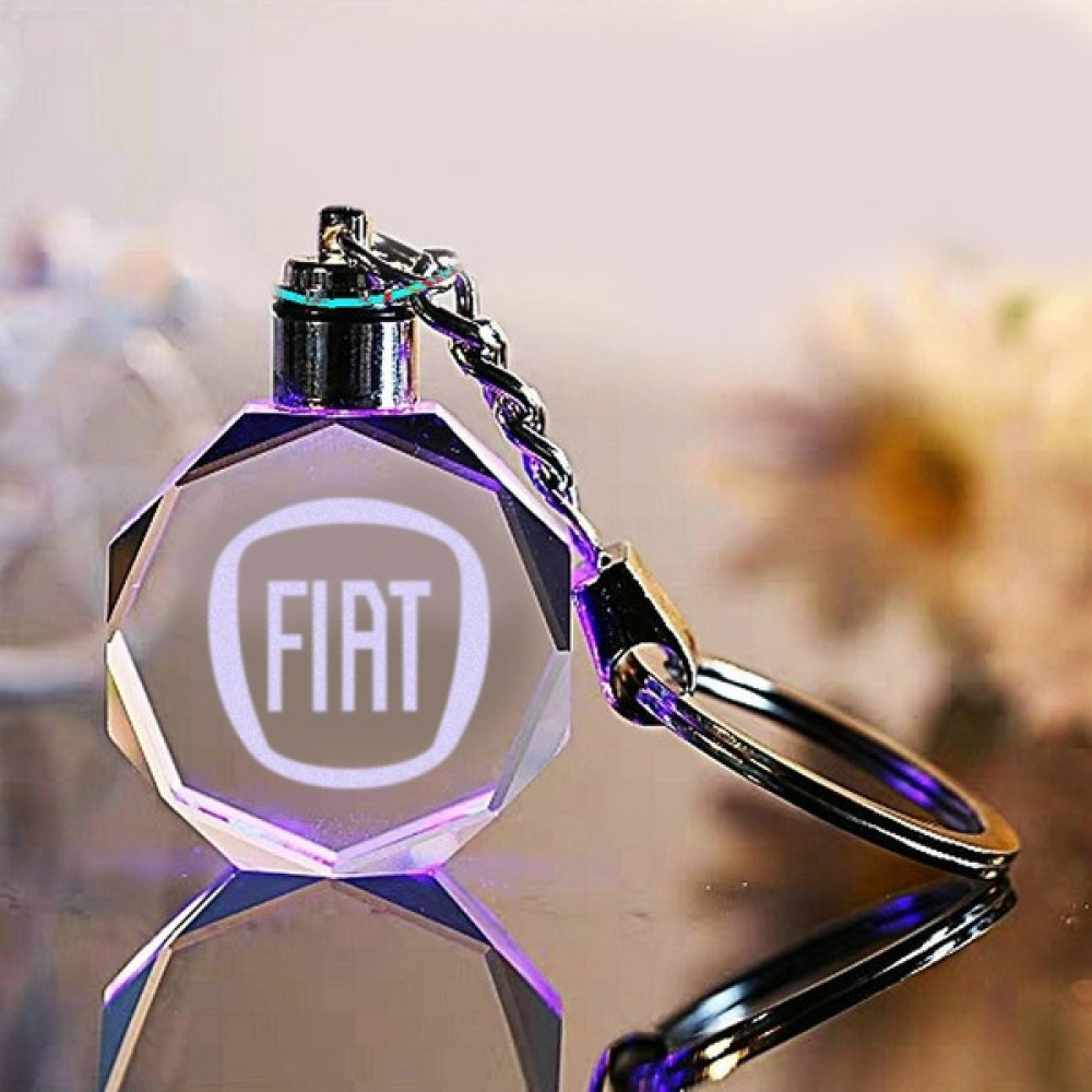 Mert Kristal Fiat Logolu 2d Patlatma Kristal LED Işıklı Anahtarlık, Araba Anahtarlığı Anahtarlık Fiyatı