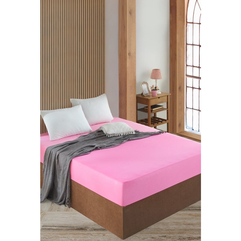 Mertim Lastikli Pamuklu Ranforce Dokuma Kumaş Çarşaf - 140 x 200 - Pembe Çarşaf Fiyatı
