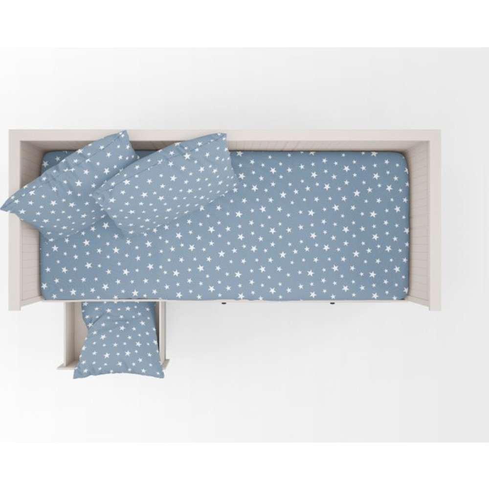 Mertim Lastikli Renforce Bebek Çarşaf Takımı-Mavi Yıldızlı - Mavi - 70 x 130 cm Bebek Yatak Çarşafı Fiyatı
