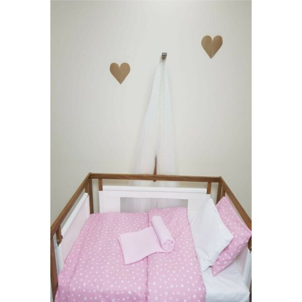 Mertim Lastikli Renforce Bebek Çarşaf Takımı-Pembe Yıldızlı - Açık Pembe - 60 x 120 cm Bebek Yatak Çarşafı Fiyatı