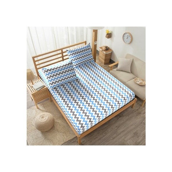 Mertim Ranforce Kumaş Lastikli Battal Boy Çarşaf Takımı 180x200 Mavi Zikzak Desenli - 180 x 200 cm SSD / Solid State Drive Fiyatı