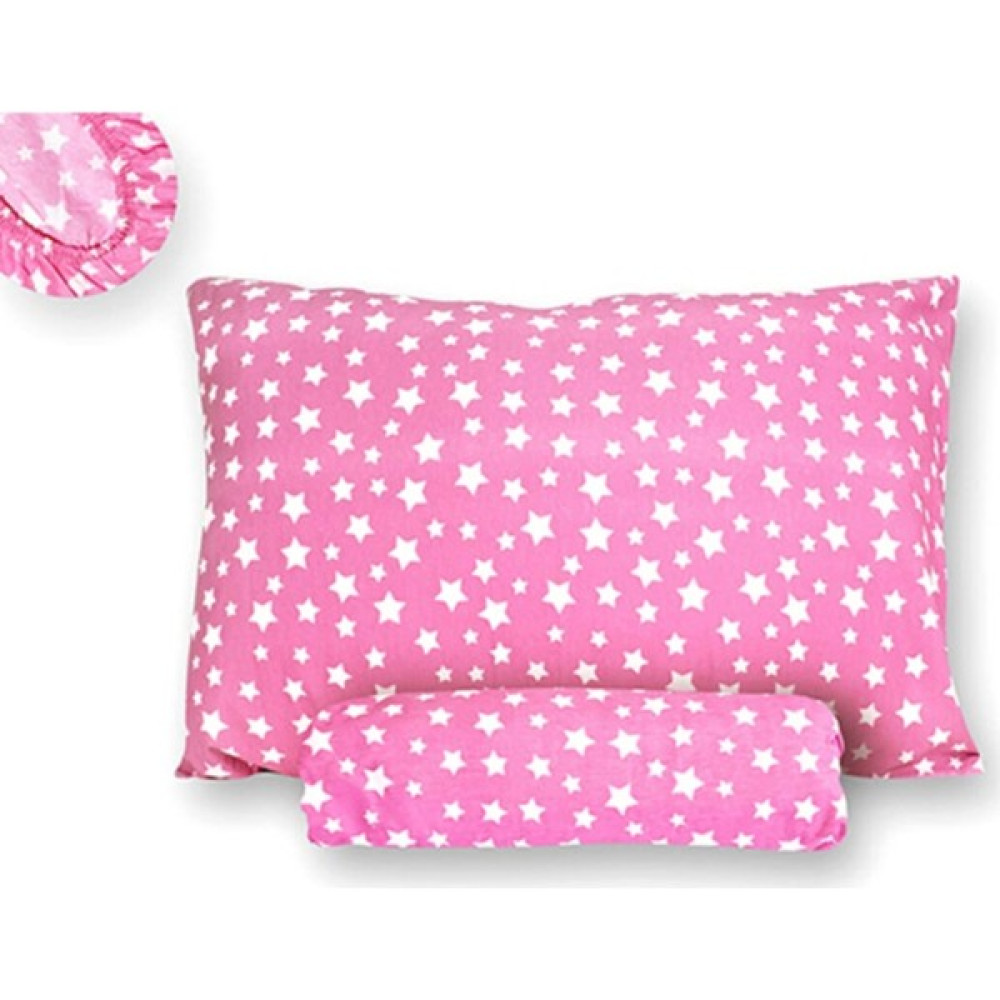 Mertim Ranforce Kumaş Lastikli Tek Kişilik Çarşaf Takımı 100x200 Pembe Yıldız Desenli - 100 x 200 cm Çarşaf Fiyatı
