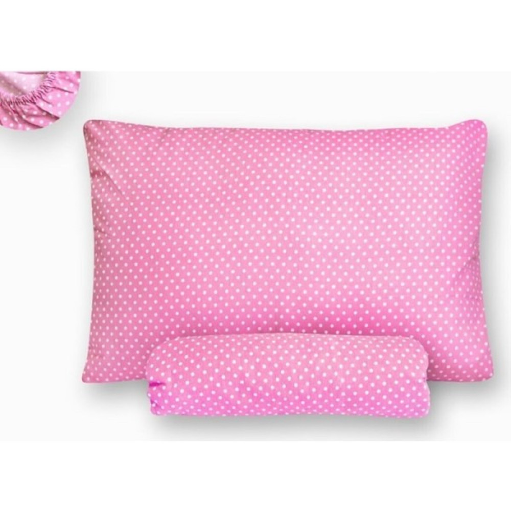Mertim Tek Kişilik Lastiksiz Pembe Puantiyeli Çarşaf Takımı 160x240 - 160 x 240 cm Çarşaf Fiyatı
