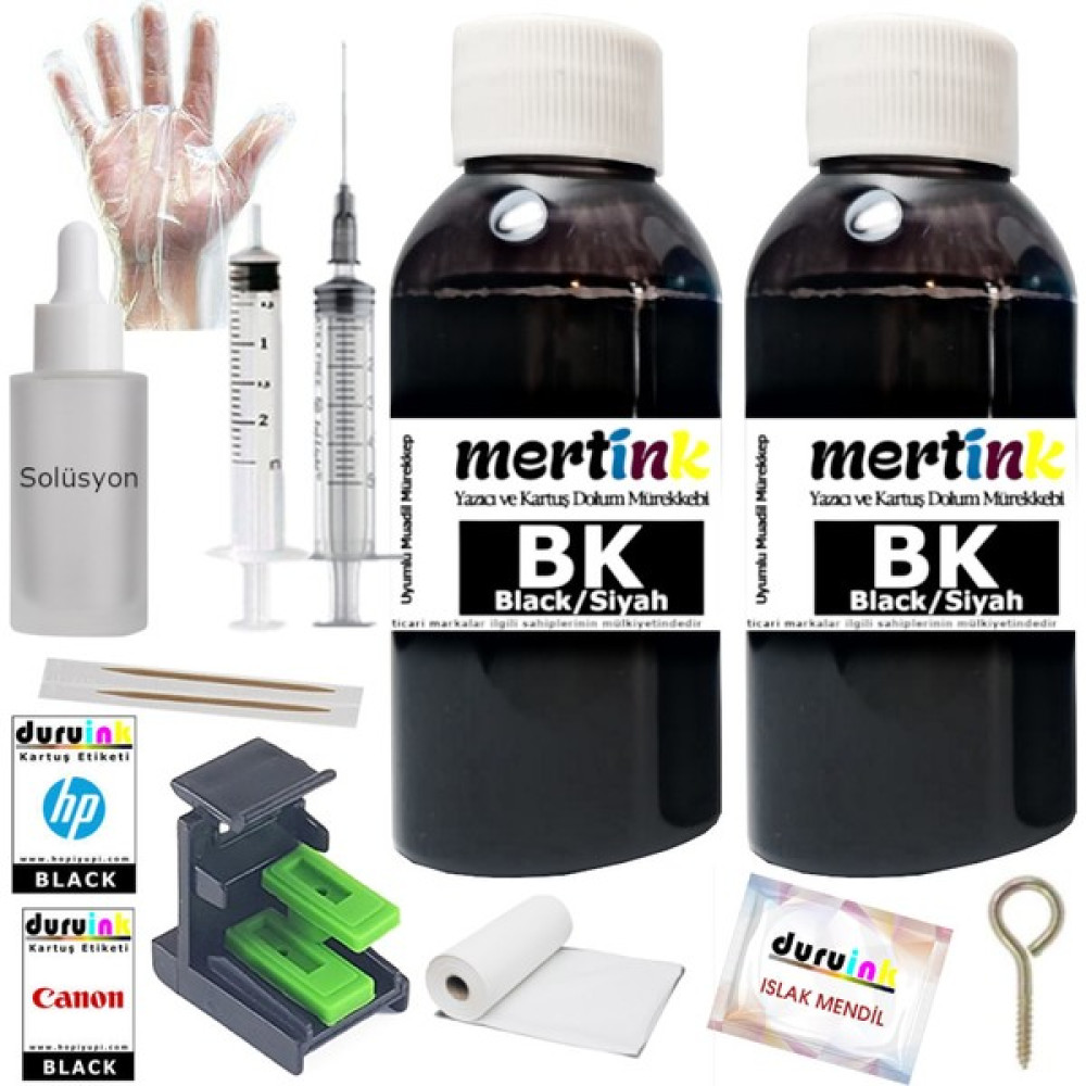 Mertink Hp 3940V D1311 D1320 (21 22) Kartuş Dolum Seti 2X100ML Siyah Mürekkep Kartuş Dolum Ürünleri Fiyatı
