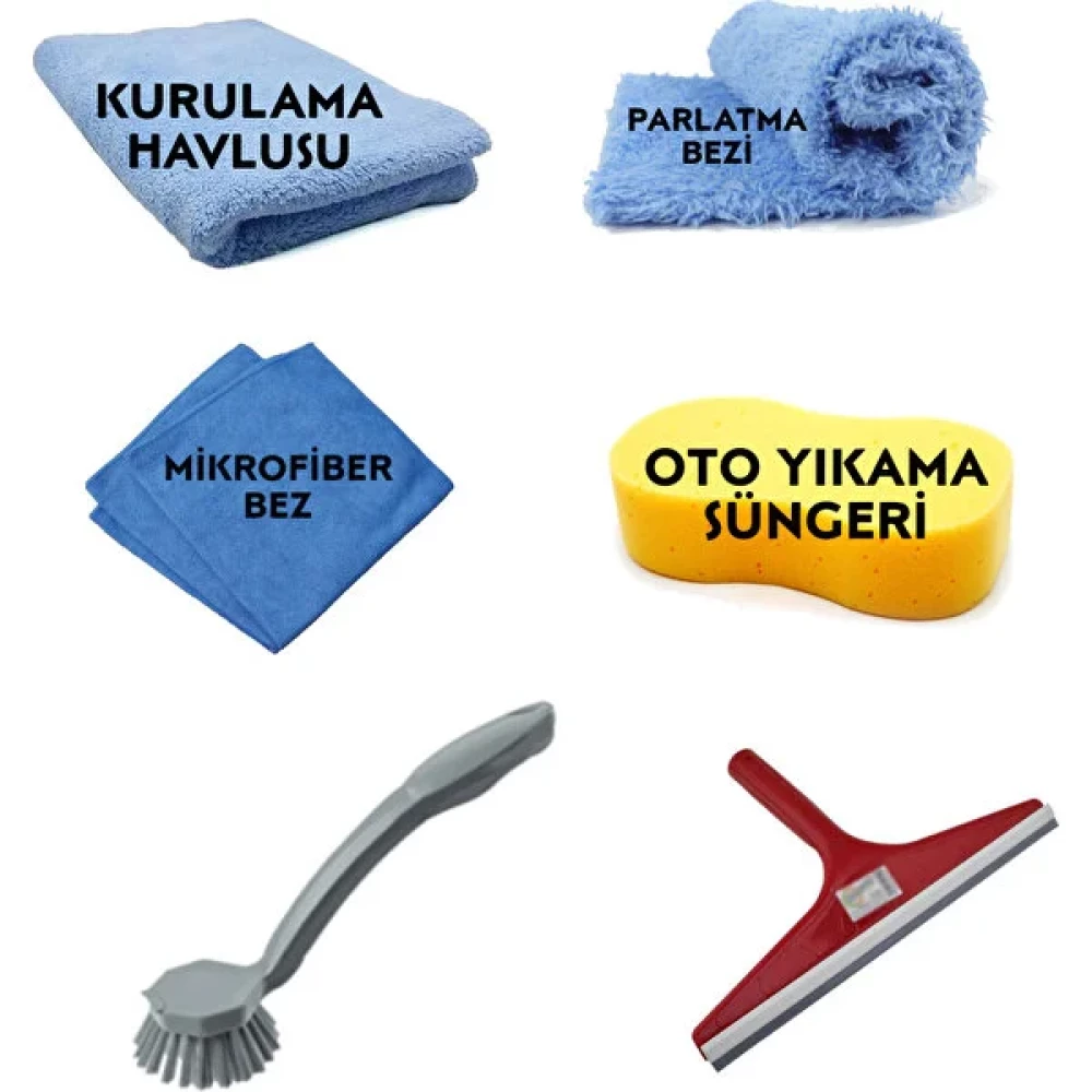 Mertox Oto Araç Araba Motor Cam Yıkama Kurulama Cila Seti=sünger Mikrofiber Bez Havlu Parlatma Camsil Fırça Oto Bakım Bezleri Fiyatı