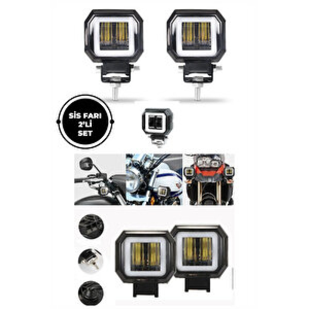 Merva Motosiklet Atv Utv Kamyon Tekne Sis Farı Beyaz Angelli 2 Adet Sağ Sol Takım Set Diğer Fiyatı