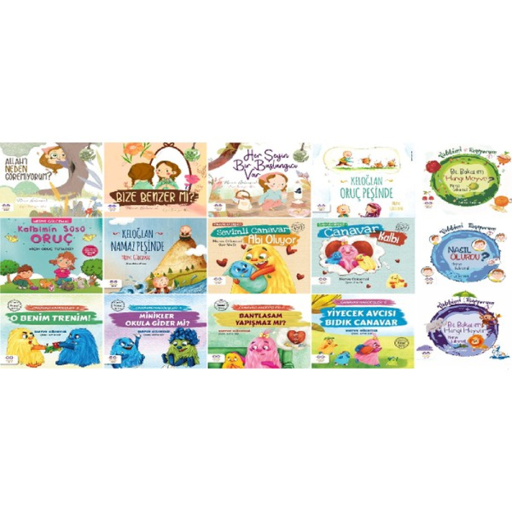 Merve Gülcemal 15 Kitap Set / Allah'ı Neden Göremiyorum - Her Şeyin Bir Başlangıcı Var - Keloğlan Oruç Peşinde - Canavar Kardeşler - Rabbimi Tanıyorum Çocuk Öykü Fiyatı