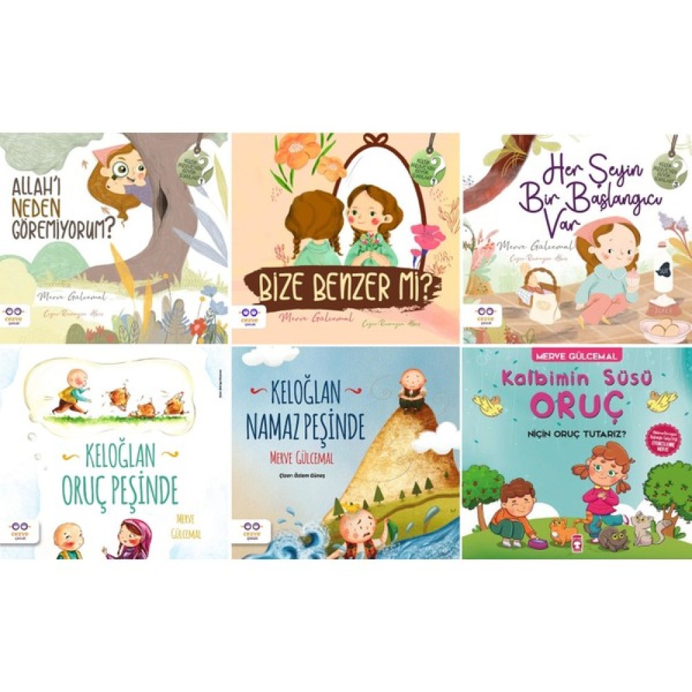 Merve Gülcemal 6 Kitap Set / Allah'ı Neden Göremiyorum - Bize Benzer Mi? - Her Şeyin Bir Başlangıcı Var - Keloğlan Oruç Peşinde - Keloğlan Namaz Pe... Çocuk Öykü Fiyatı