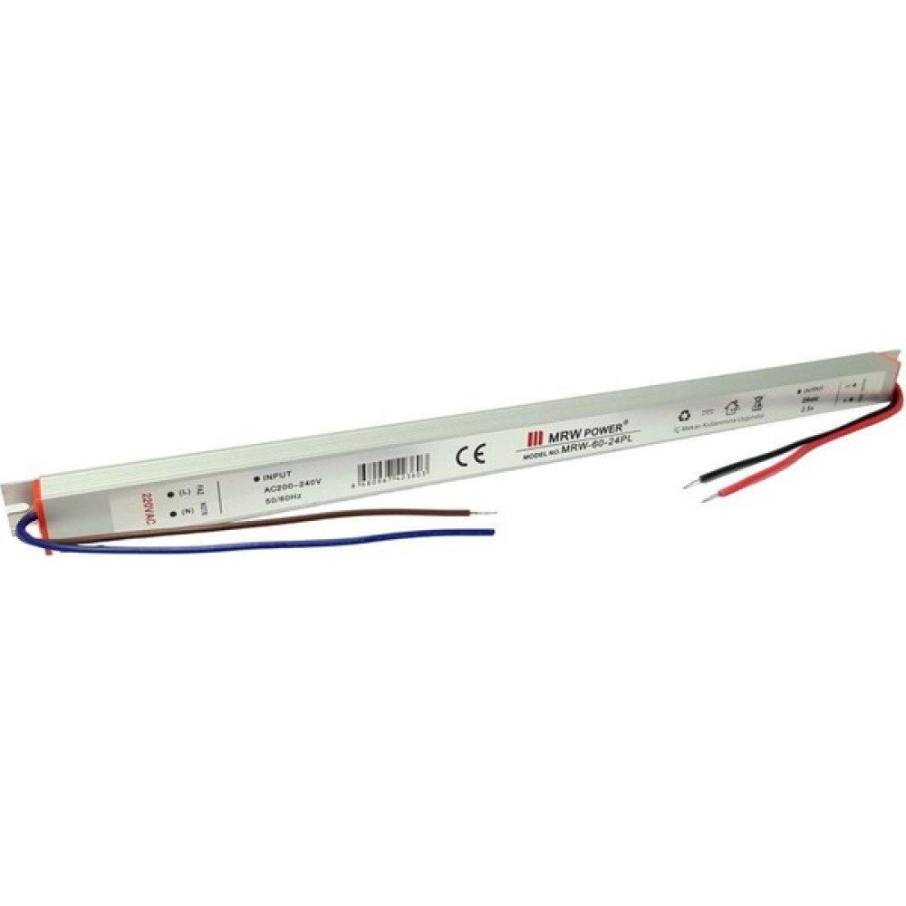 Mervesan 24V 2.5A Metal Kasa Slim İnce Adaptör MRW-60-24PL Elektrikli El Aletleri Fiyatı