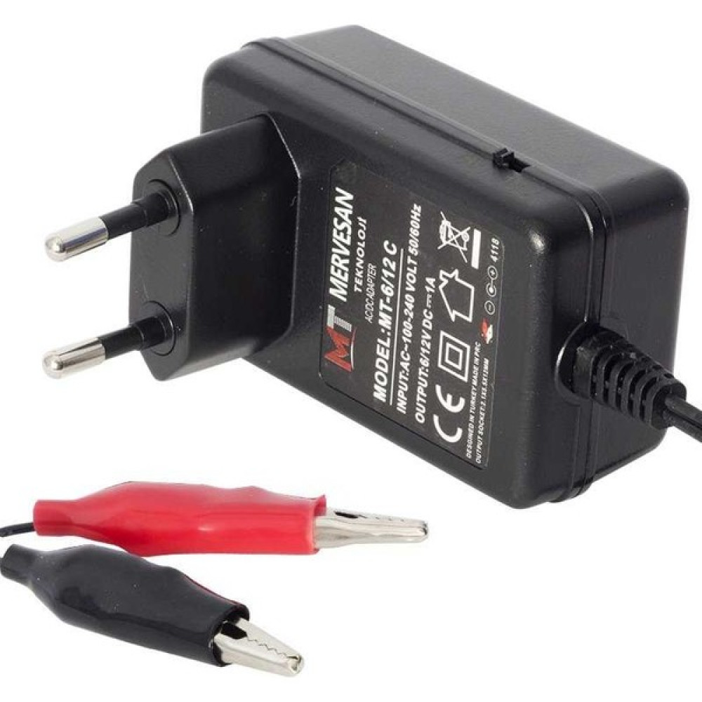 Mervesan MT-6,12C 6 - 12 V 1 A Akü Şarj Adaptörü Akü Şarj Edici Fiyatı