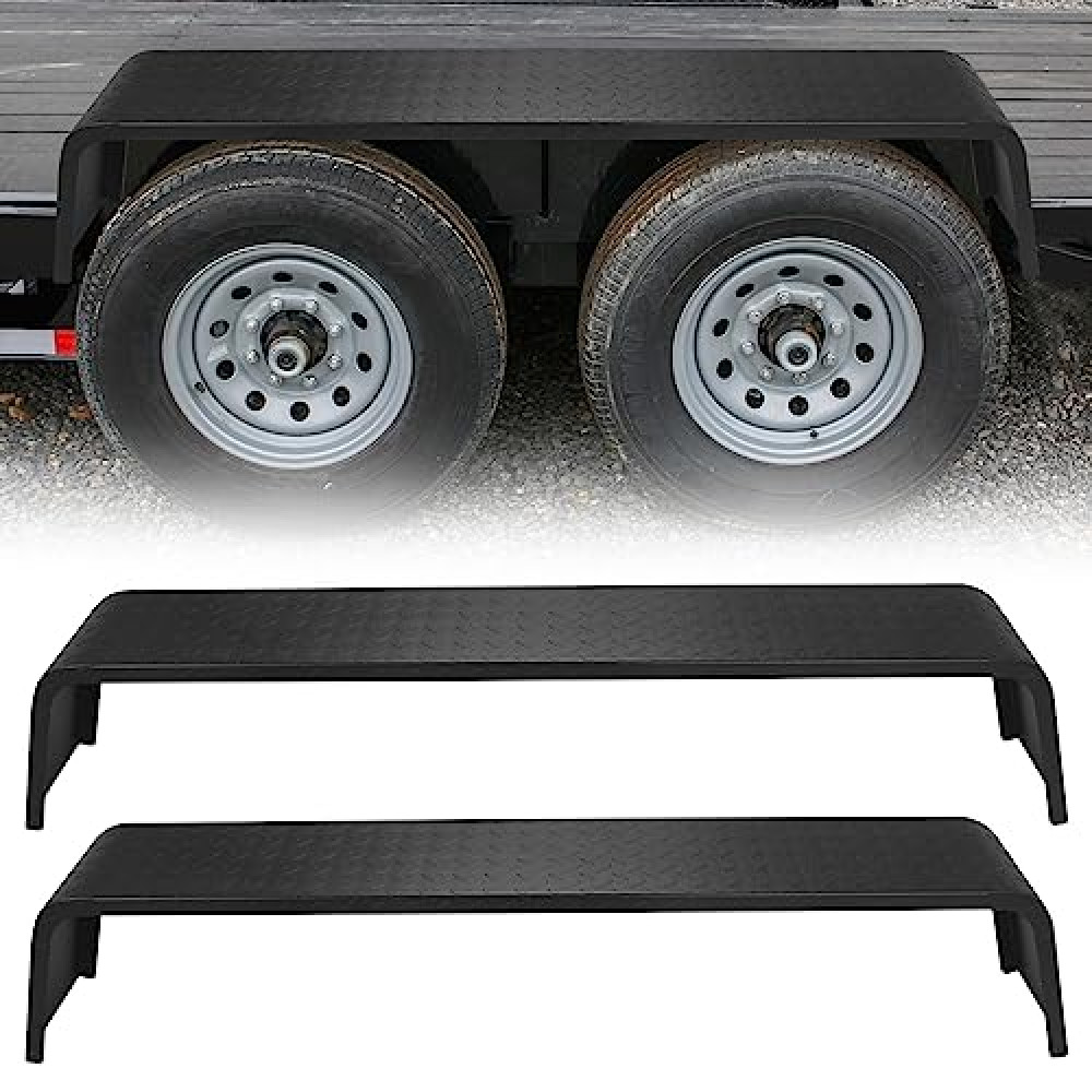 MERXENG Heavy Duty Plate Steel Trailer Fenders for 13"-15" Wheels Tandem Axle Trailer