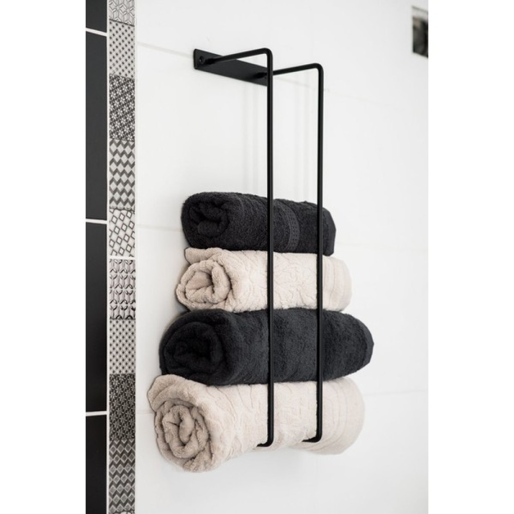 Merzana 76 cm Metal Havluluk, Banyo Düzenleyici, Banyo Havlu Rafı - Siyah Havluluk Fiyatı