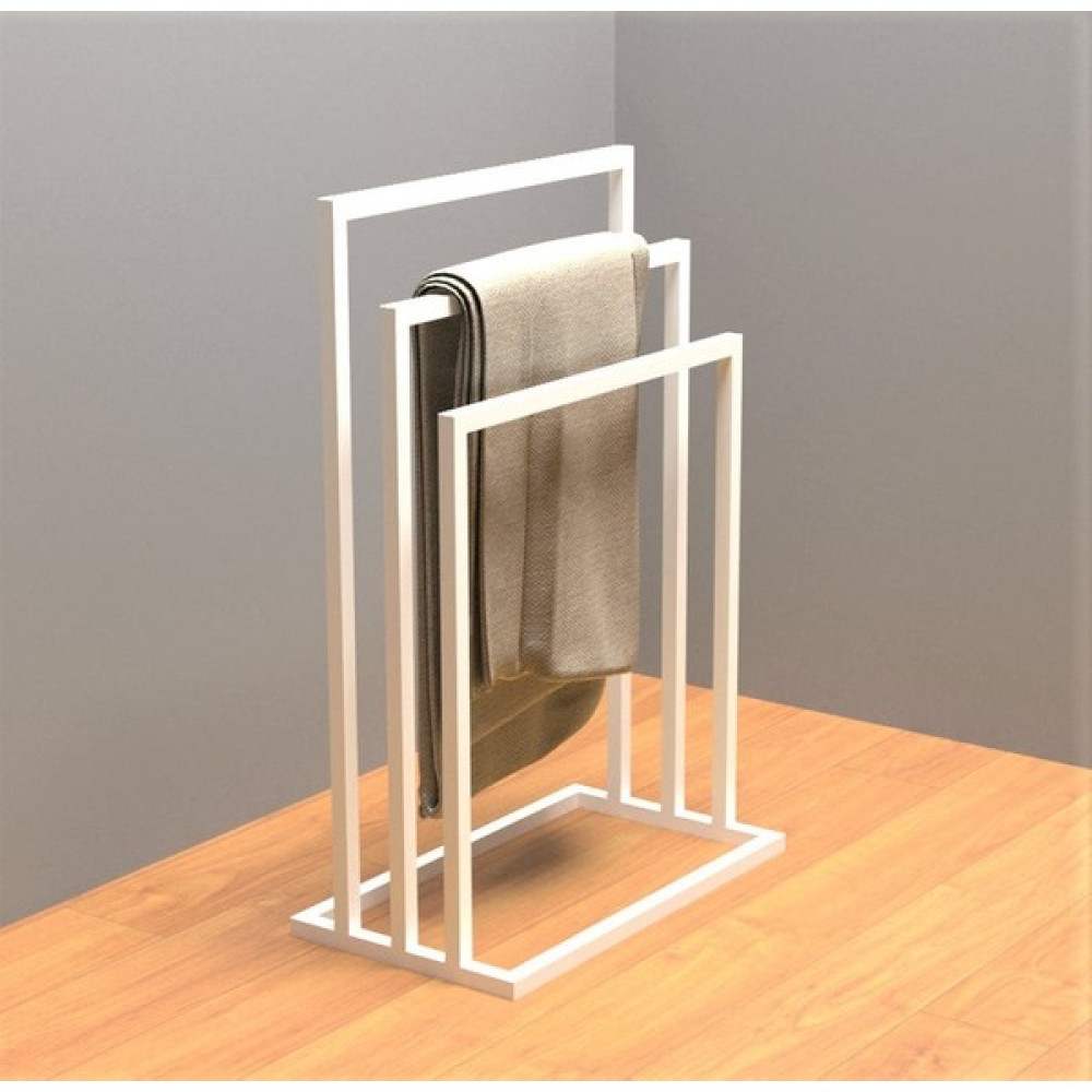Merzana Classy Metal Havluluk, Banyo Havlu Askısı, Banyo Organizer - Beyaz Banyo Askılık Fiyatı