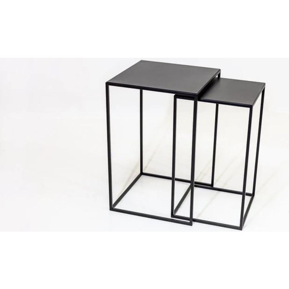 Merzana Elegant 2 Li Zigon Sehpa, Metal Zigon Sehpa - Siyah Zigon Sehpa Fiyatı