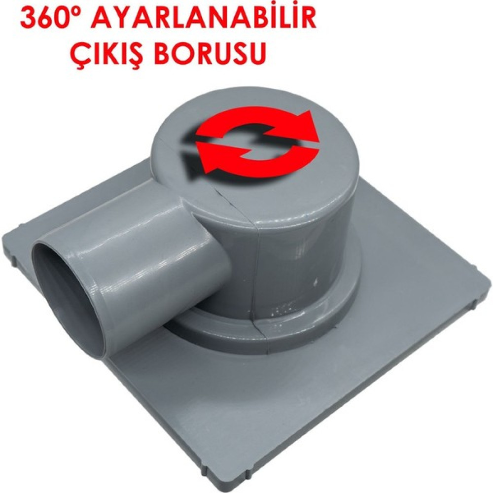 Mesa Teknik 15 x 15 cm Yandan 70 mm Çıkışlı Koku Önleyicili Yer Süzgeci (MTS-515) - Gri Nalburiye & Hırdavat Fiyatı