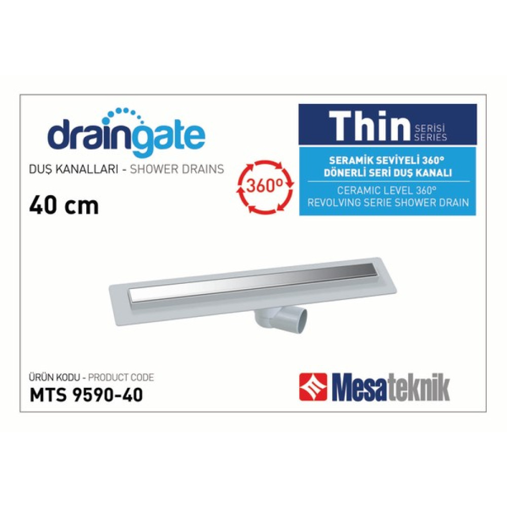 Mesa Teknik Draingate® Thin Serisi Seramik Seviyeli 360° Dönerli Seri Duş SÜZGECI40CM Oto Boyaları Fiyatı