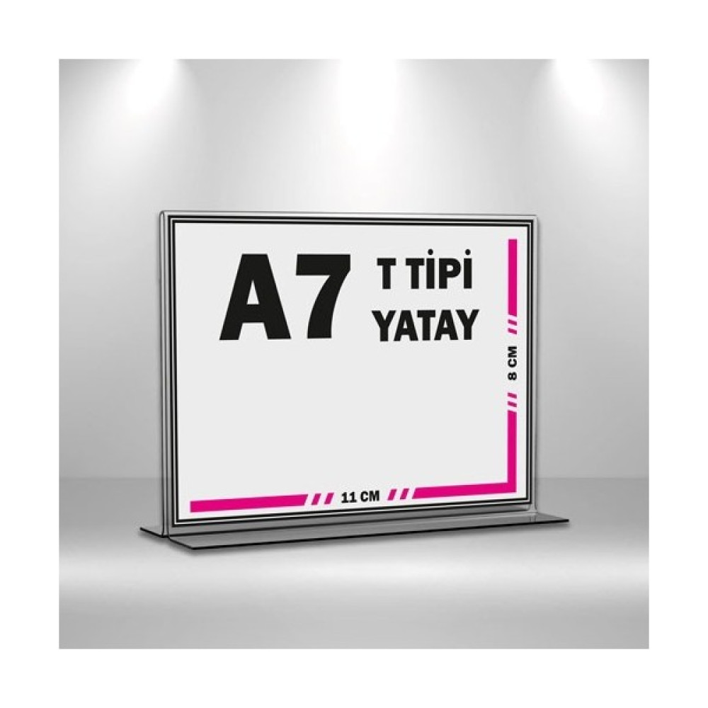 Mesaglass T Tipi A7 Pleksi Föylük Broşürlük Yatay A7 Föylük 20'li Dosya Fiyatı