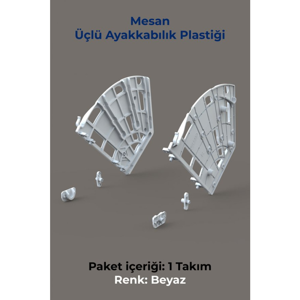 Mesan Ayakkabilik 3Lu Plastik Beyaz (Sag-Sol) (0024) Ayakkabılık Fiyatı