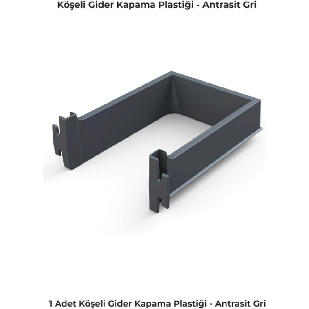 Mesan Köşeli Gider Kapama 70mm Antrasit-Gri - Mobilya Hırdavatı Nalburiye & Hırdavat Fiyatı