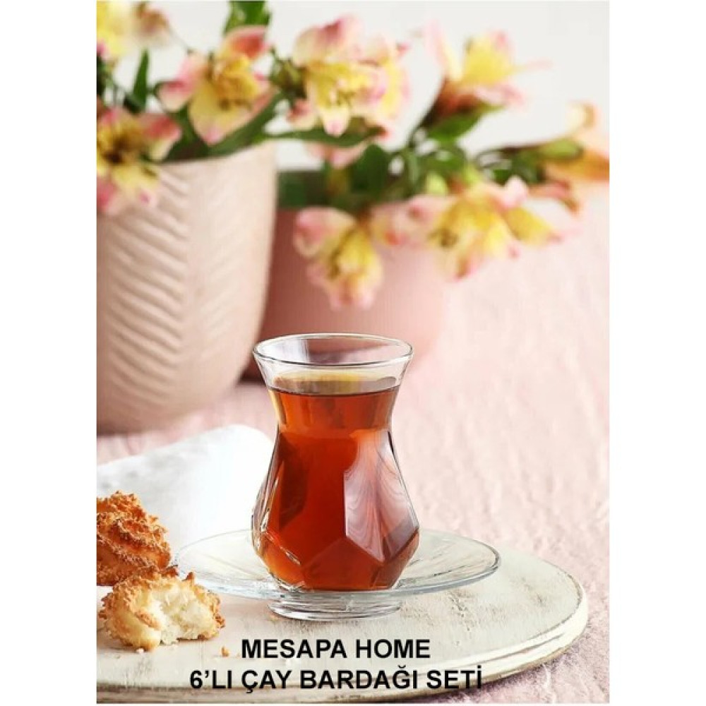 Mesapa Alya 6 Adet Çay Bardağı - Prizma Çay Bardağı - Lav 6'lı Çay Bardağı Seti * Yeni Modern Bardak* - Şeffaf Fincan / Bardak / Kahve Takımı Fiyatı