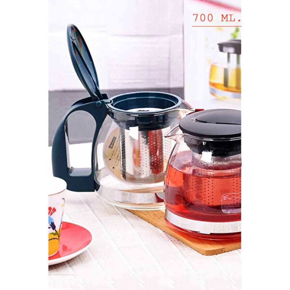 Mesapa Home Süzgeçli Cam Demlik Çay- Bitki Çayı Demliği - Cam Servis Demliği - 700 ML. Kase Fiyatı
