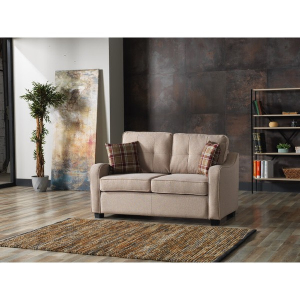 Meşe Home Plus Kılıflı Torba Yaylı Keten Kumaş Fonksiyonel İkili Kanepe Koltuk Açık Kahve Kanepe & Çekyat Fiyatı