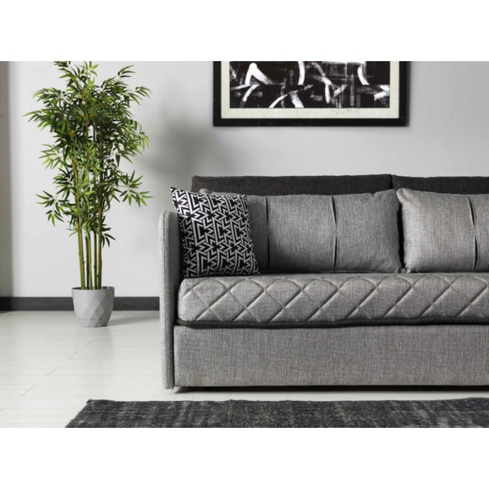 Meşe Home Siesta Fonksiyonel Kanepe Koltuk Metal Bazalı Yataklı Süngerli Desenli Gri Plastik Ayaklı Kanepe & Çekyat Fiyatı