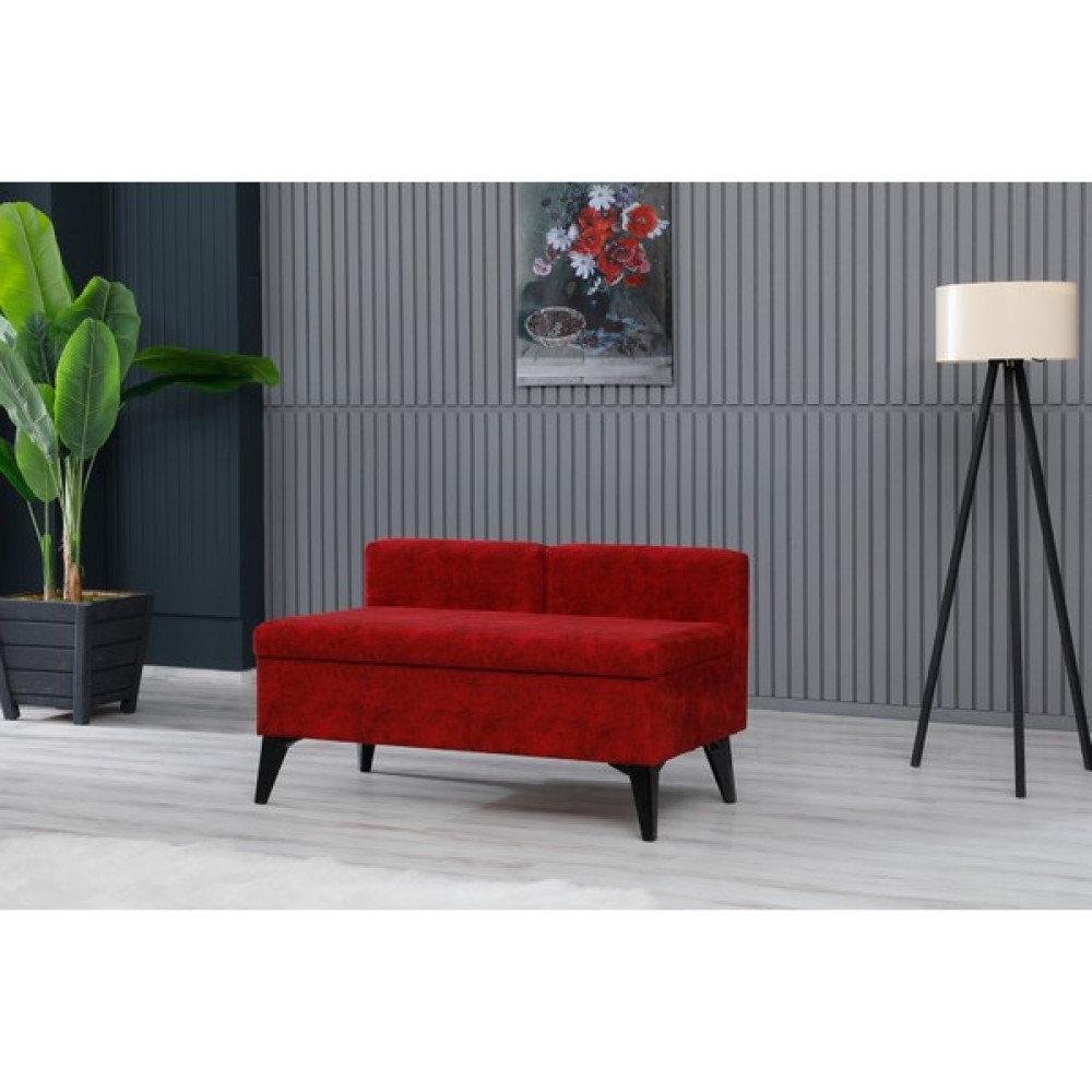 Meşe Home Toffet Kırmızı Bazalı Değiştirilebilir Kollu Süngerli Yüksek Plastik Ayaklı Puf - Bench Puf Fiyatı