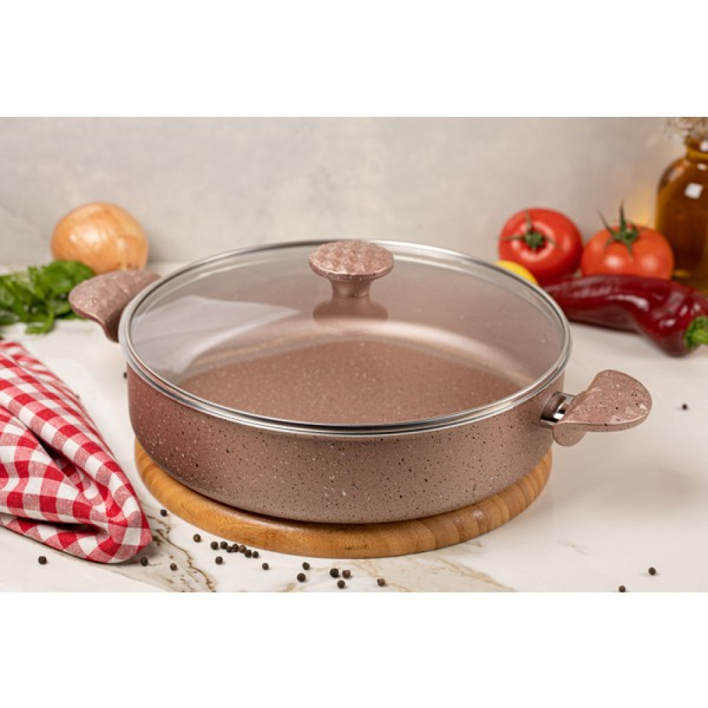 Meşeler Granit Basık Tencere Rose - Krem Rengi - 26 cm Tencere / Tava Setleri Fiyatı