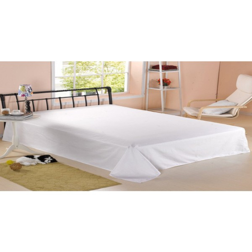 Meşeli Tekstil Çift Kişilik Otel Çarşafı King Size 280X280 62 Tel Pamuklu - 280 x 280 cm - Beyaz Çarşaf Fiyatı