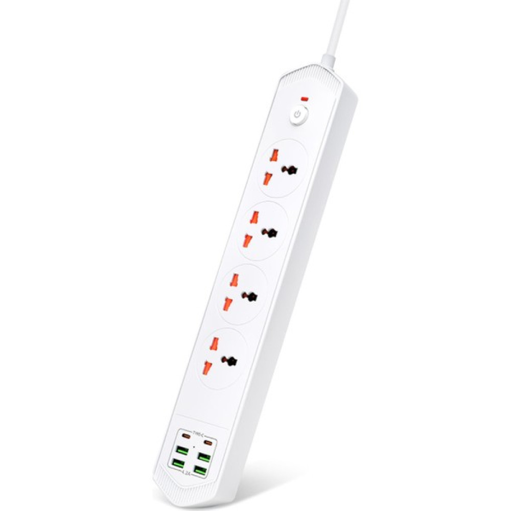 Mesro 4+4 USB + 2 Type-C 10 Girişli Akım Korumalı Anahtarlı Uzatma Grup Priz 3000W Çoklu Priz 2 M Kablo - Beyaz Oto Boyaları Fiyatı