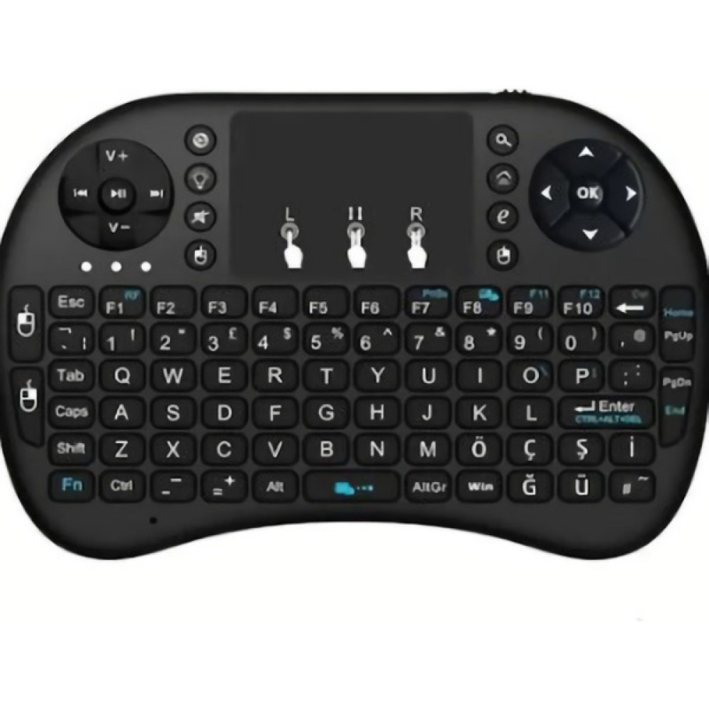 Mesro Işıklı Mini Klavye Wireless Keyboard 2.4 Ghz Kablosuz Smart Tv Box Ps3 Uyumlu Kablosuz Dokunmatik Oyuncu Klavyesi Fiyatı
