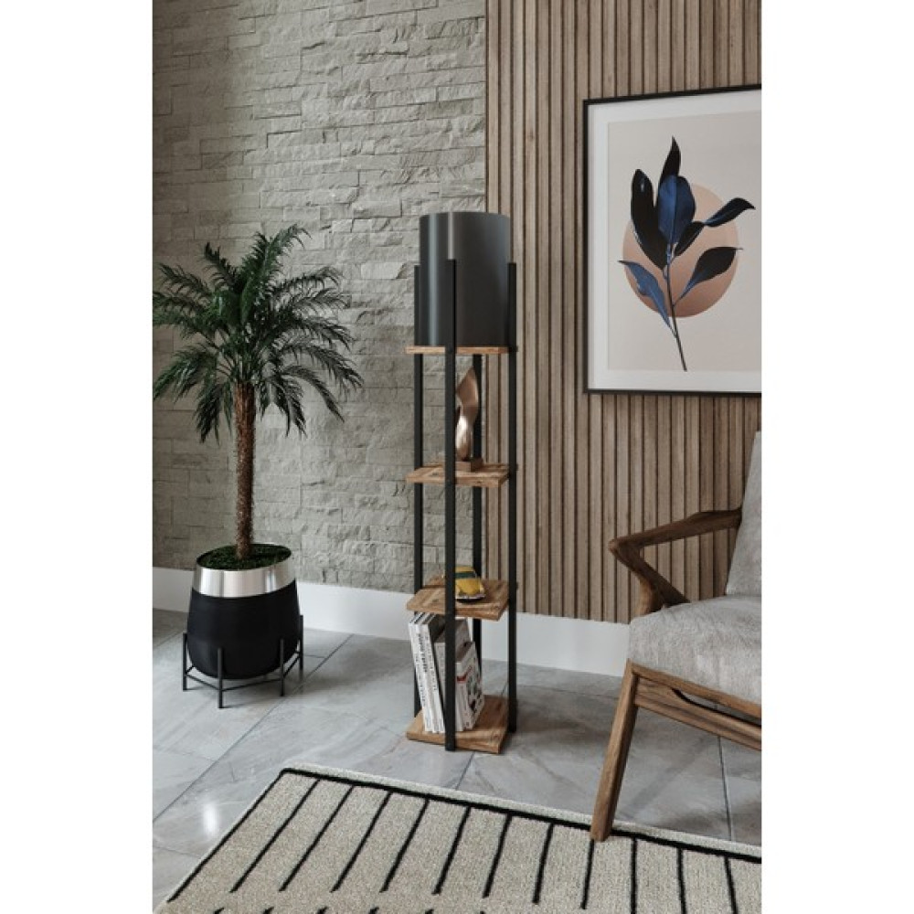 Messer Black Pine Raflı Lambader - Siyah Lambader Fiyatı