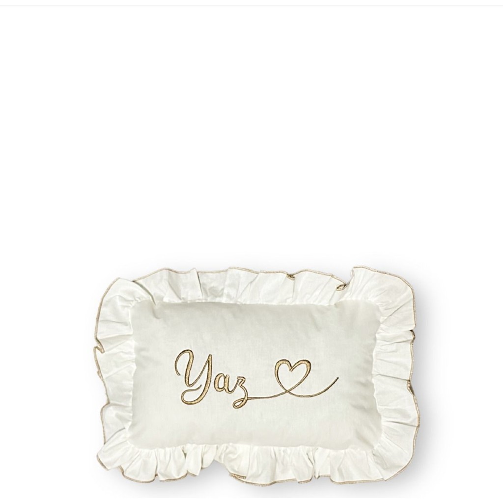 Messido Kişiye Özel Nakışlı Isimli Bebek Yastığı – Fırfırlı, 25X37 cm Bebek Yastık Yumuşak & Şık Tasarım - Mavi - 25 x 37 cm Yastık Kılıfı Fiyatı