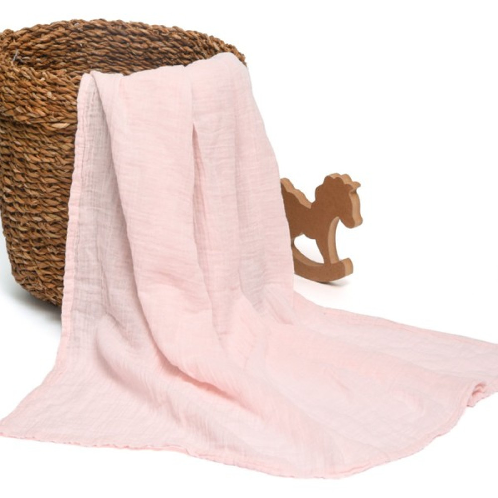 Messido Müslin Battaniye 100 cm x 110 cm Pembe - Ekru - 100 x 110 cm Bebek Battaniyesi Fiyatı