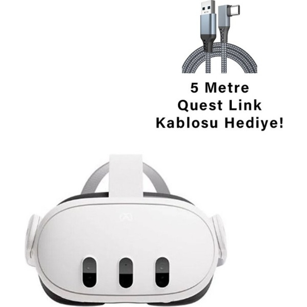 Meta Quest 3 128 Gb-(5 Metre Link Kablolu) - Beyaz Çevre Birimleri Fiyatı