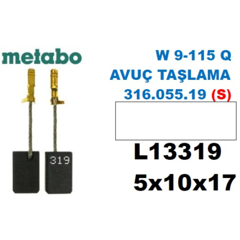 Metabo W 9 115 Q Avuc Taslama 316.055.19 Sigortali Komur Firca Seti 5X10x17 Taşlama Makinesi Fiyatı