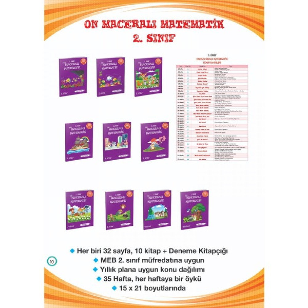 Metafor 2. Sınıf On Maceralı Matematik(10 Kitap) Kaynak Kitapları Fiyatı